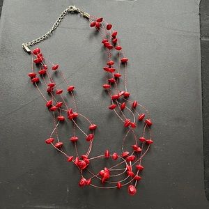 Red necklace with clasp